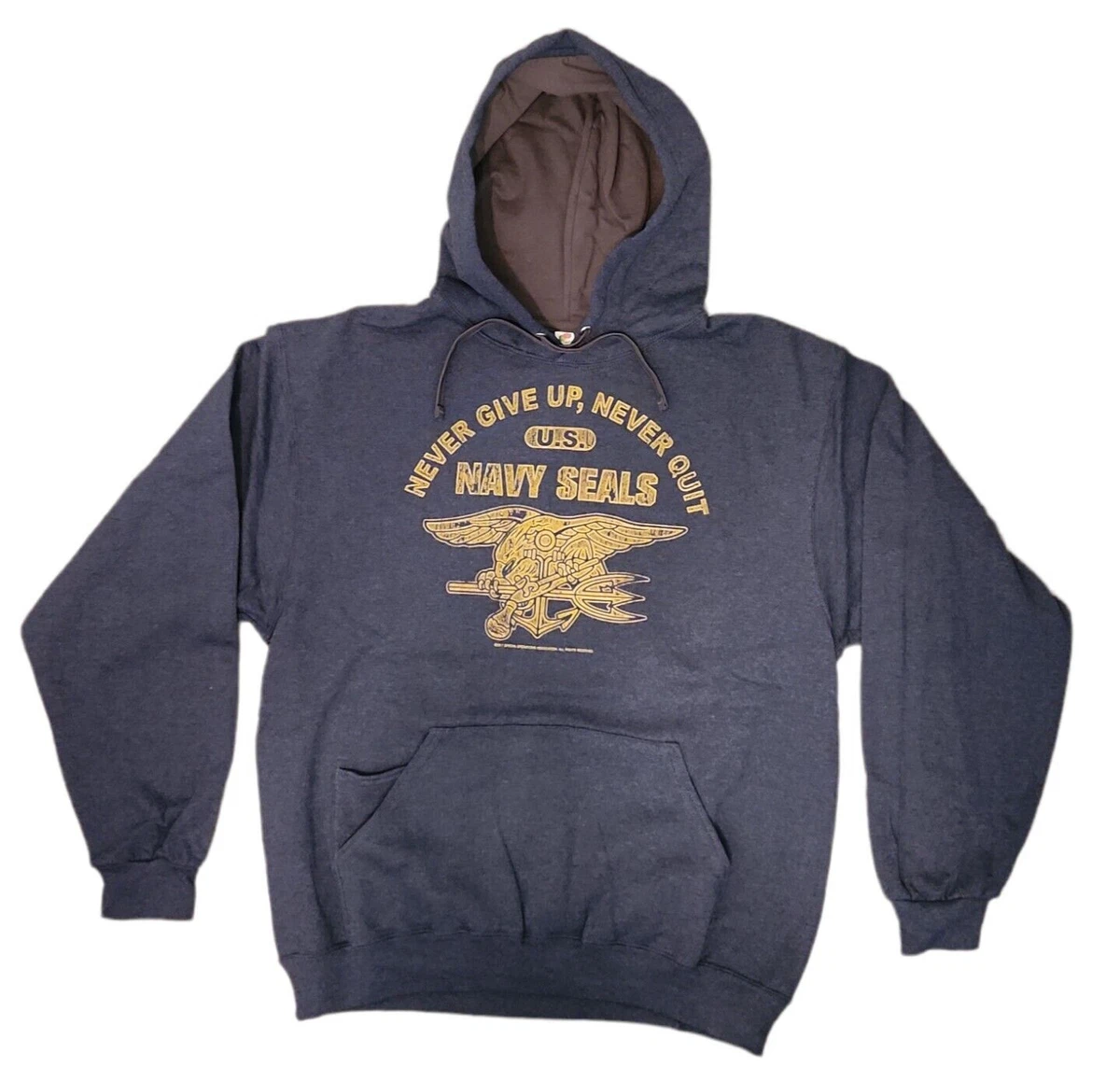 Men' Sweat Shirt- NAVY SEALS Never Give Up Never QuitHeather Blue Sweat  Shirt | eBay