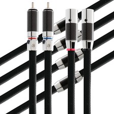 Pair HiFi 99.998 OFC Copper Silver Plated Cables W/ RCA to XLR Male/Female Plug