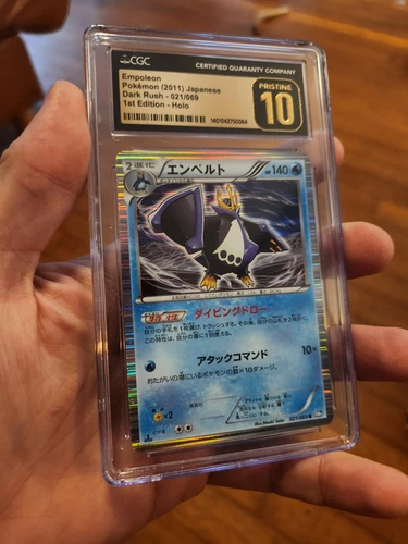 (POP 2) CGC 10 PRISTINE Empoleon 021/069 Dark Rush Holo 1ED Japanese Pokemon