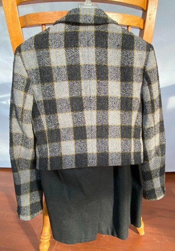 Jones New York Vintage Black & Gray Plaid Suit Jacket (Size 2P) & Skirt (Size 4) - Picture 2 of 7