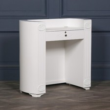 French Style Chic White Reception Desk Welcome Beauty Salon Stand Trade Counter 