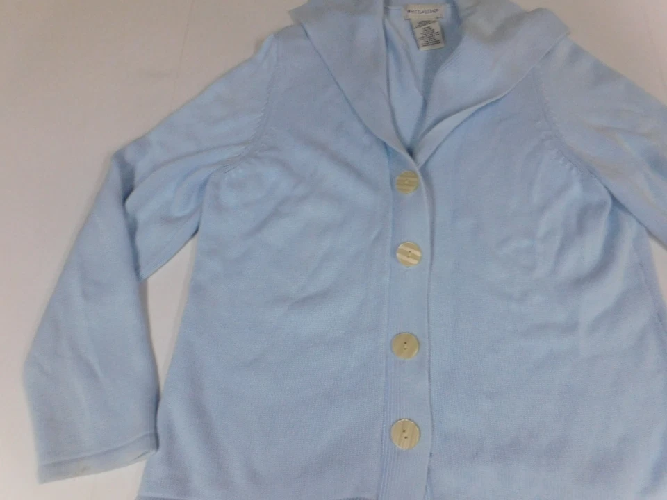 White Stag女式毛衣大号蓝色纽扣开衫 — 第 3/4 张图片