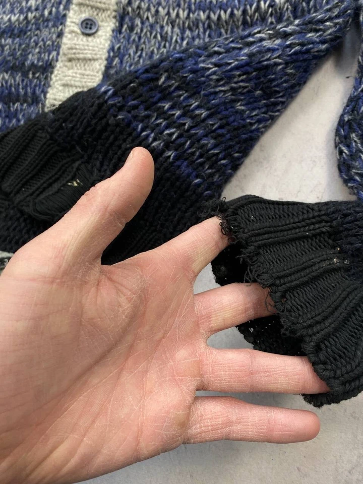 Cárdigan Diesel Gris Crema Grueso Tejido Invierno Navidad Hombre’s Mediano Foto 4 de 4