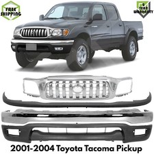 Front Bumper Grille Assembly Chrome Kit For 2001-2004 Toyota Tacoma
