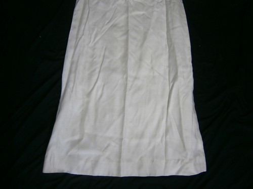 Vtg Handmade White Cream Linen Pink Yellow Embroidery Crewel Flowers Dress 0-2 - Picture 4 of 6