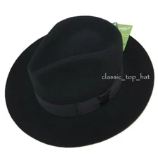 Italian Black Fedora Gangster Hat