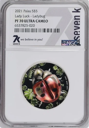 7K Metals 2021 Lady Luck Ladybug NGC PF70 Ultra Cameo Republic Palau Mint 2021!