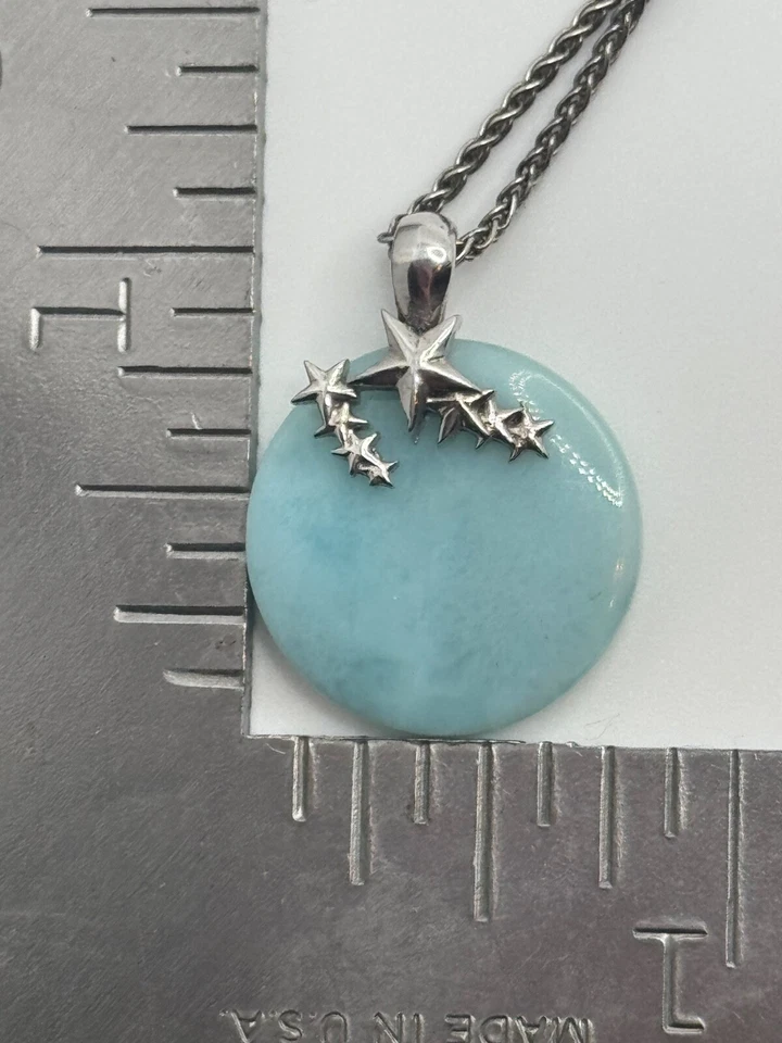 Collar Colgante Marahlago Plata Esterlina Diseño Estrella Larimar Foto 2 de 4