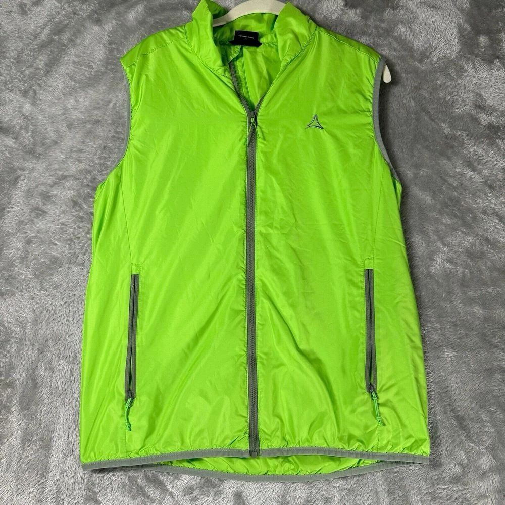 Schöffel High Vis Green Windbreaker Vest Lightweight Outdoor Layer Men’s M