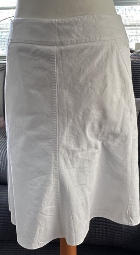 Ladies Size 8 Pure White Cotton Lined Skirt From Next Petite VGC - Picture 3 of 11