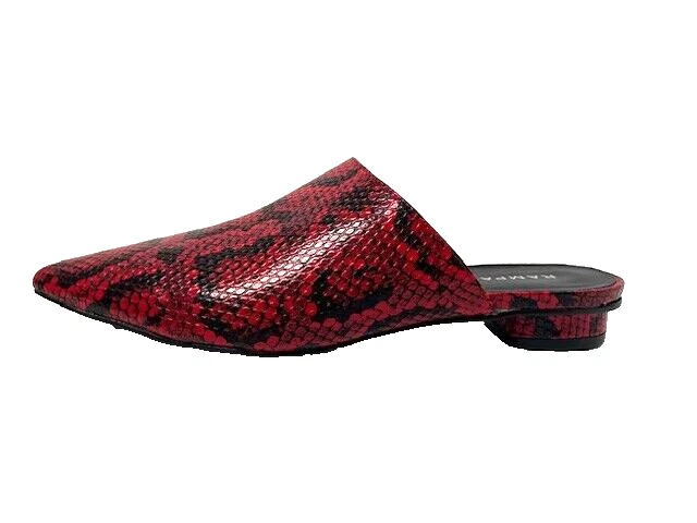 Rampage Cadence Mujer Rojo Punta Mules Zapato Piel de Serpiente Estampado Talla 7.5 Foto 2 de 4