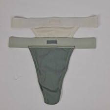 2 pair ladies ribbed thongs NWT