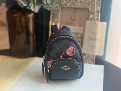 Coach Mini Court Women's Backpack in Signature Canvas with Cherry Print NWY