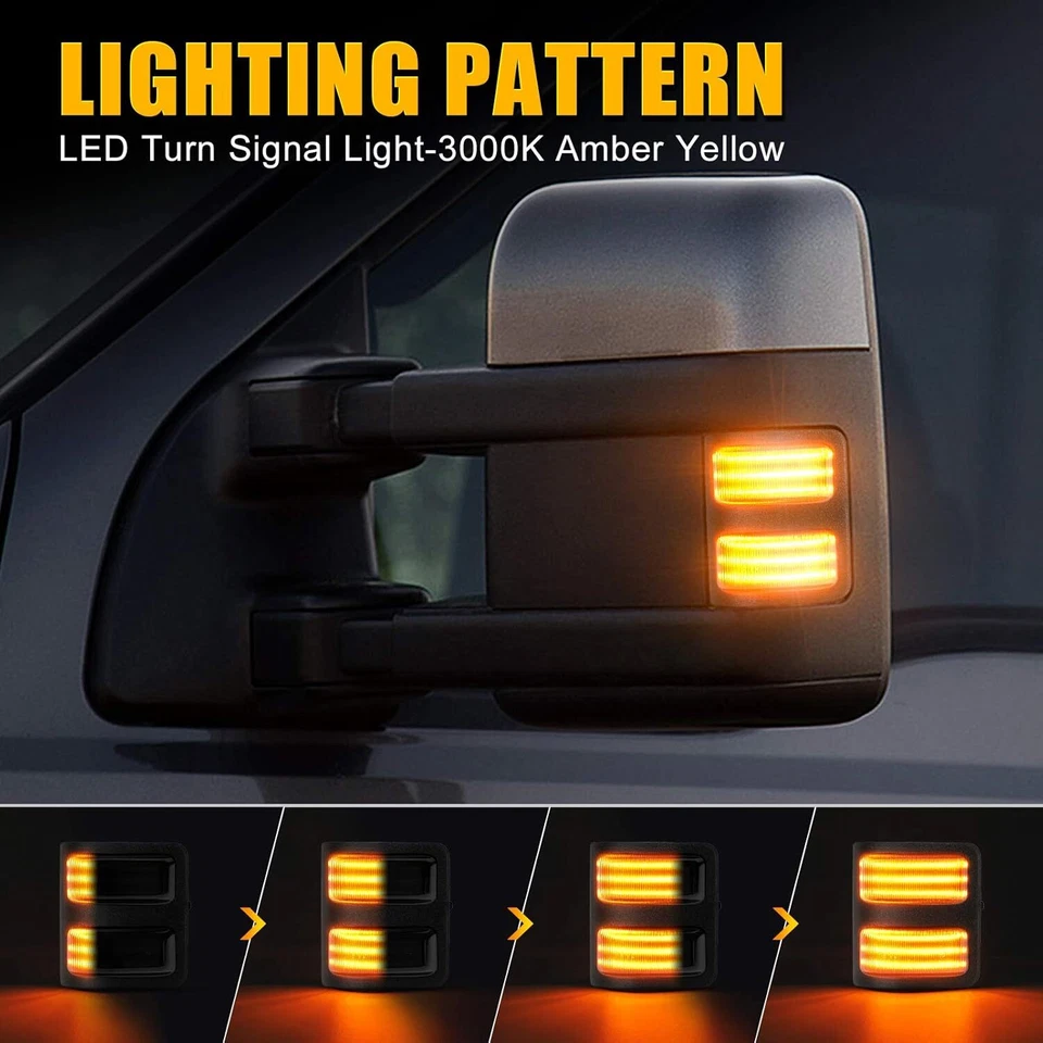 Luces LED de señalización de espejos laterales para Ford F250 F350 F450 F550 Super Duty 2008-2016 Foto 2 de 4