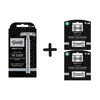 Wilkinson Sword Classic Vintage Rasierhobel + 5-25er Pack Double Edge Klingen