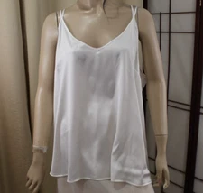 Ekouaer White Sleep Top/Cami Silky Size 2XL New With Tags