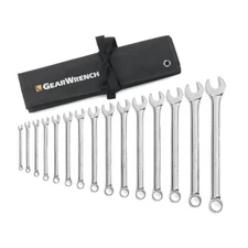 GearWrench 81918 -  15 Piece 12 Point Long Pattern Combination SAE Wrench Set