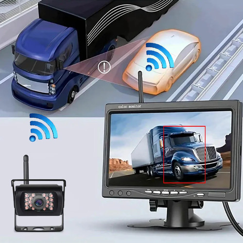 Wireless Backup Camera Rear View Cam BSD 7Inch Monitor AHD1080P for Truck Bus RV - Afbeelding 1 van 21