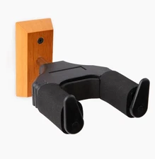 Gearlux Universal Self-Locking Guitar Wall Hanger with Wooden Base