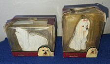 2 Maltese Dog Christmas Ornaments, 3"