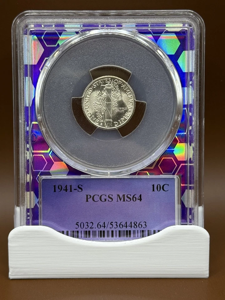 1941-S Mercury Dime PCGS MS64 – Trader Bea Purple Honeycomb Holder - Image 2 of 2