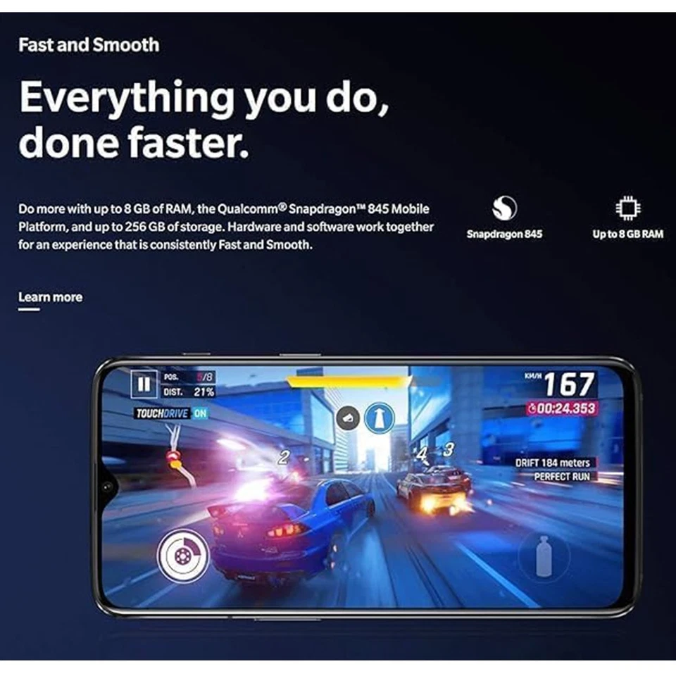 OnePlus 6T 128GB 6GB 256GB 8GB RAM Smartphone 20MP 4G Unlocked Mirror Black - Image 4 of 4