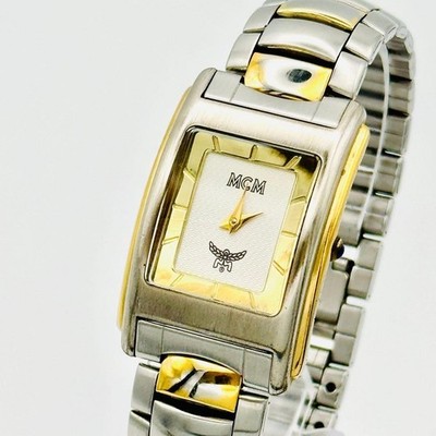 MCM Square Watch 6991 Silver Gold Combo Authentic Used From Japan