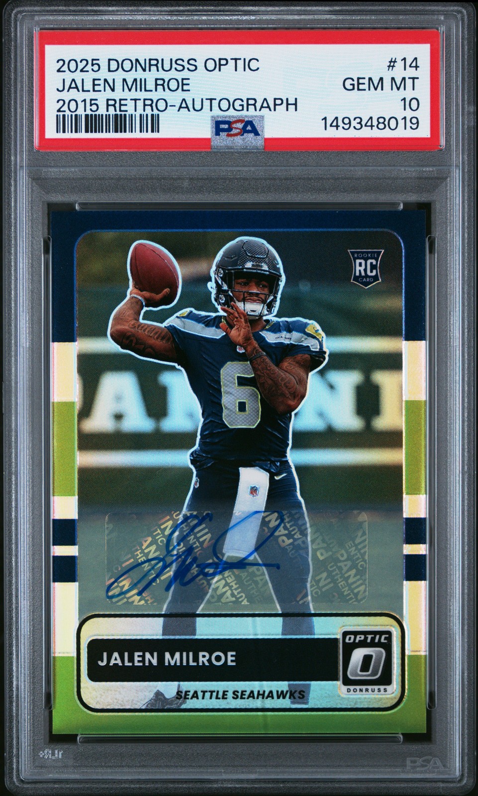 Jalen Milroe Panini Donruss Optic 2015 Retro #14 Autograph