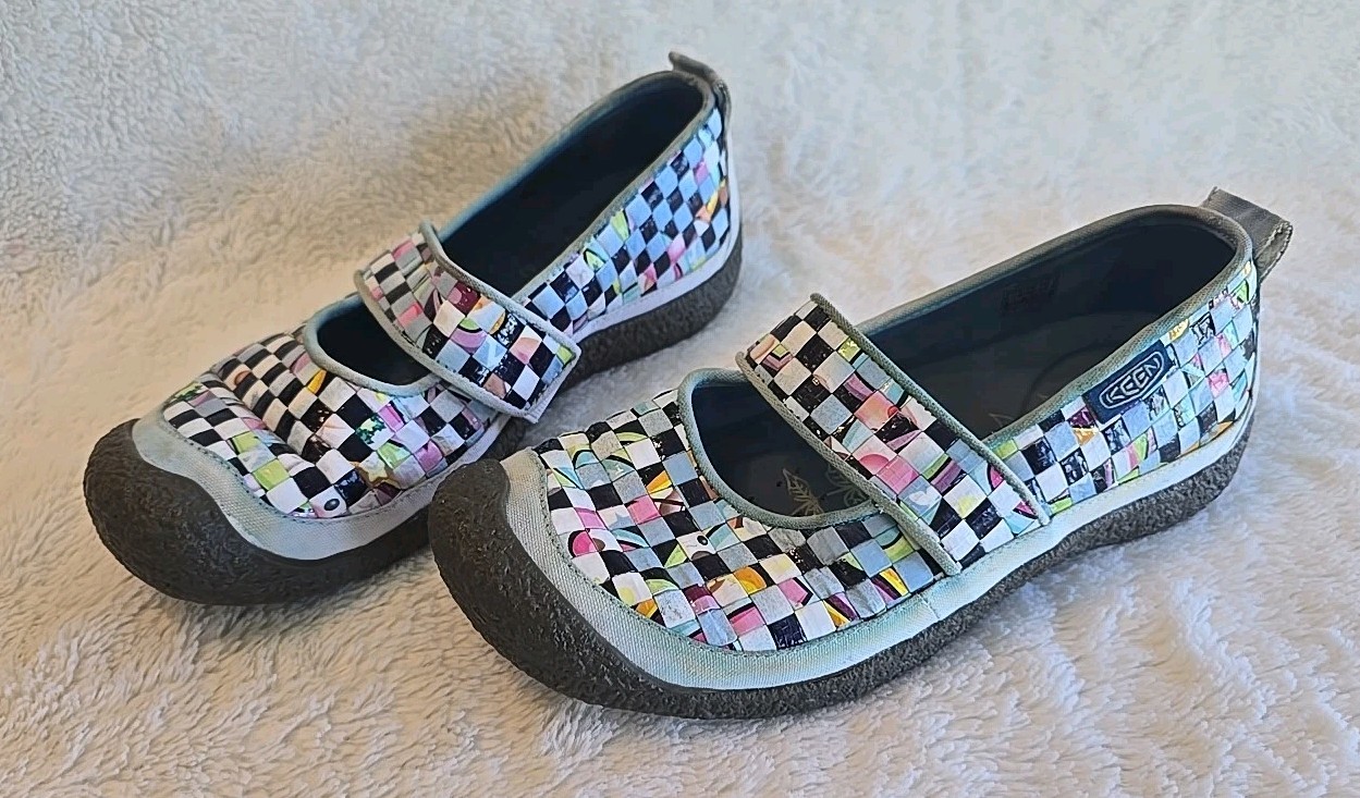 Scarpe outdoor Keen donna taglia 9 borsa riso raccolta bianco multi tessuto Mary Jane