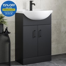 Freestanding Vanity Unit with Basin Bathroom Sink Furniture 560mm Alpine Black