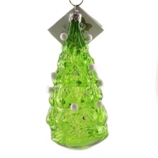 Golden Bell Collection Green Christmas Tree W/ Decor Czech Decorate Ball Nva033