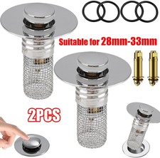 2 Packs Bathroom Sink Stopper Hair Catcher, Bathroom Pop Up Sink Drain Filter