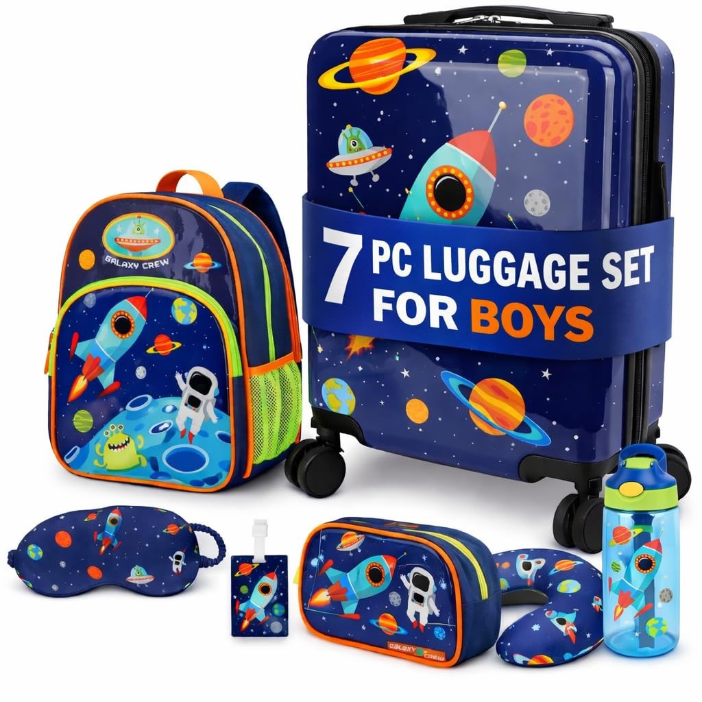 7pcs Space Boy&rsquo;s Luggage Set with wheels &ndash; Rolling Lugga