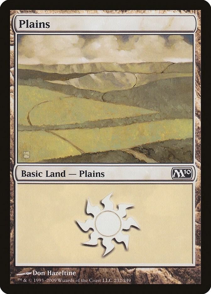 Plains (232) 232 Land Magic 2010 (M10) Magic: The Gathering Lightly Played