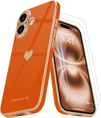for Iphone 17 Case with Screen Protector [2 Pack] Girl Women Cute Girly Love-Hea