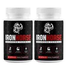 (2 Pack) Iron Horse Supplement Pills for Male Enhancement Health Support 60ct