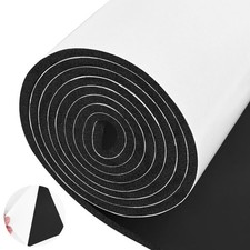 Adhesive Neoprene Foam Sheet Roll 12x59x1/8in Closed Cell Padding Black