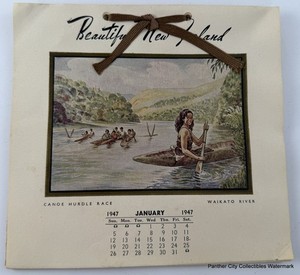 12 Attractive Color Art Prints / 1947 Beautiful New Zealand Calendar