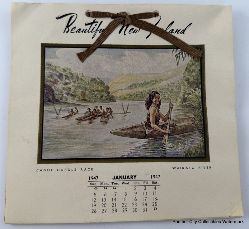 12 Attractive Color Art Prints / 1947 Beautiful New Zealand Calendar