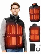 Heated Vest Men USB Rechargeable Winter Heating Vest Ships USA