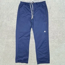 Adidas Sweatpants Mens Size Large Navy Blue ActiveWear Pocket Zipper