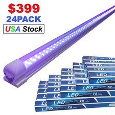24 Pack UV Led Black Light Bar 4Ft 40W Works Great with Body Paint on Club Party