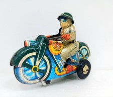 Masudaya Tin Toy Round Motorcycle Cable Rider bike F/S FEDEX 2 2603TY