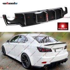 For Lexus Is250 Is350 06-13 Carbon Jdm Style Rear Bumper Flash Led Diffuser Kit