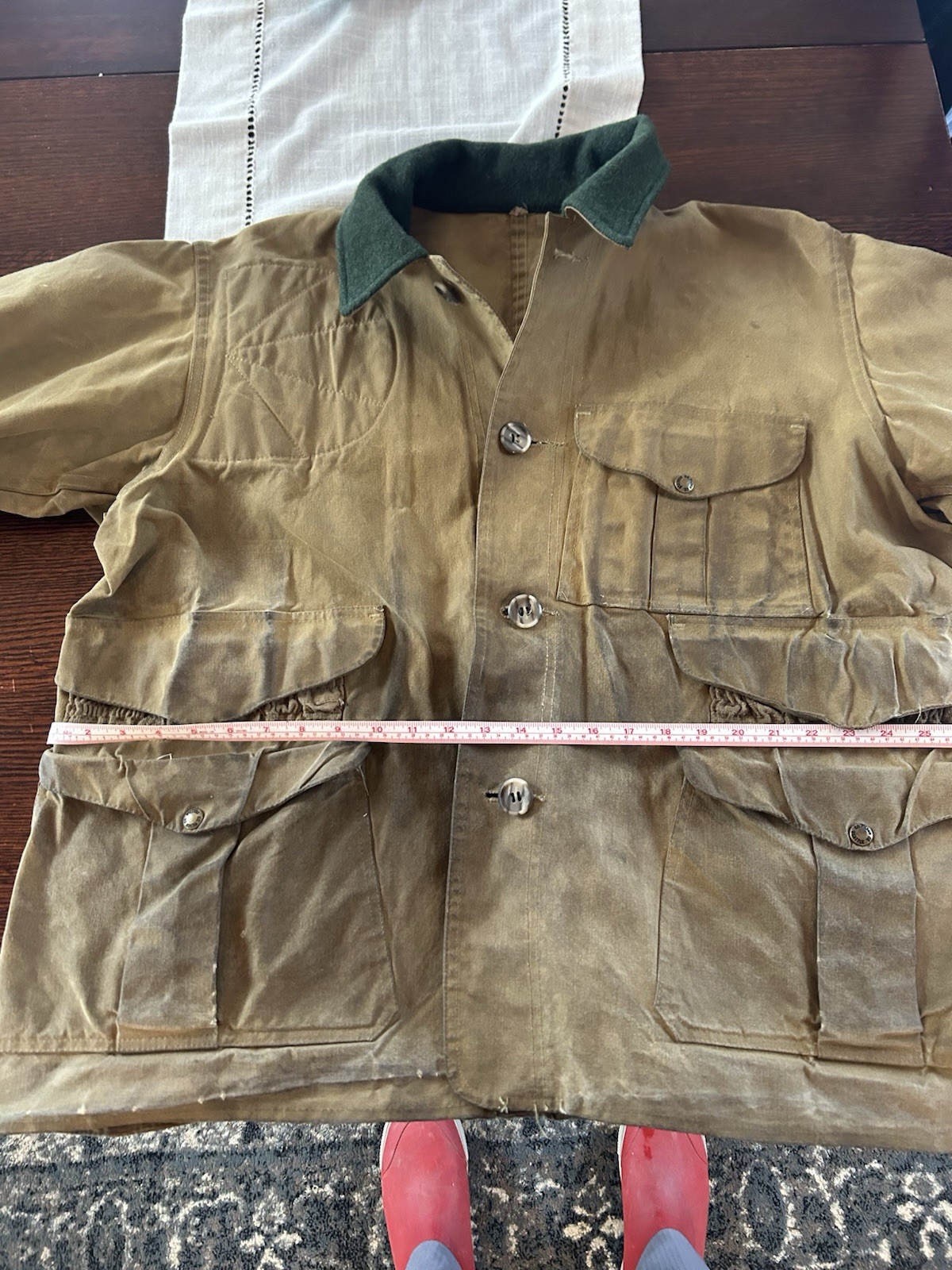 Filson Field Jacket Brown Button Pockets Contrast… - image 1