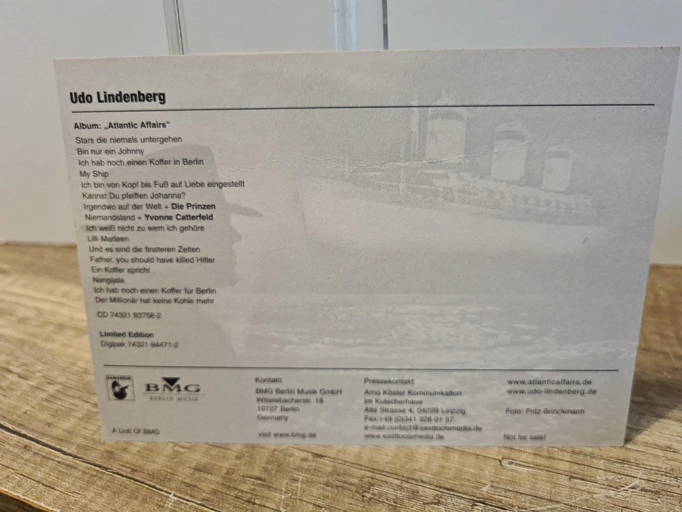 Autogramm: Udo Lindenberg - original signierte Autogrammkarte x - Bild 2 von 2