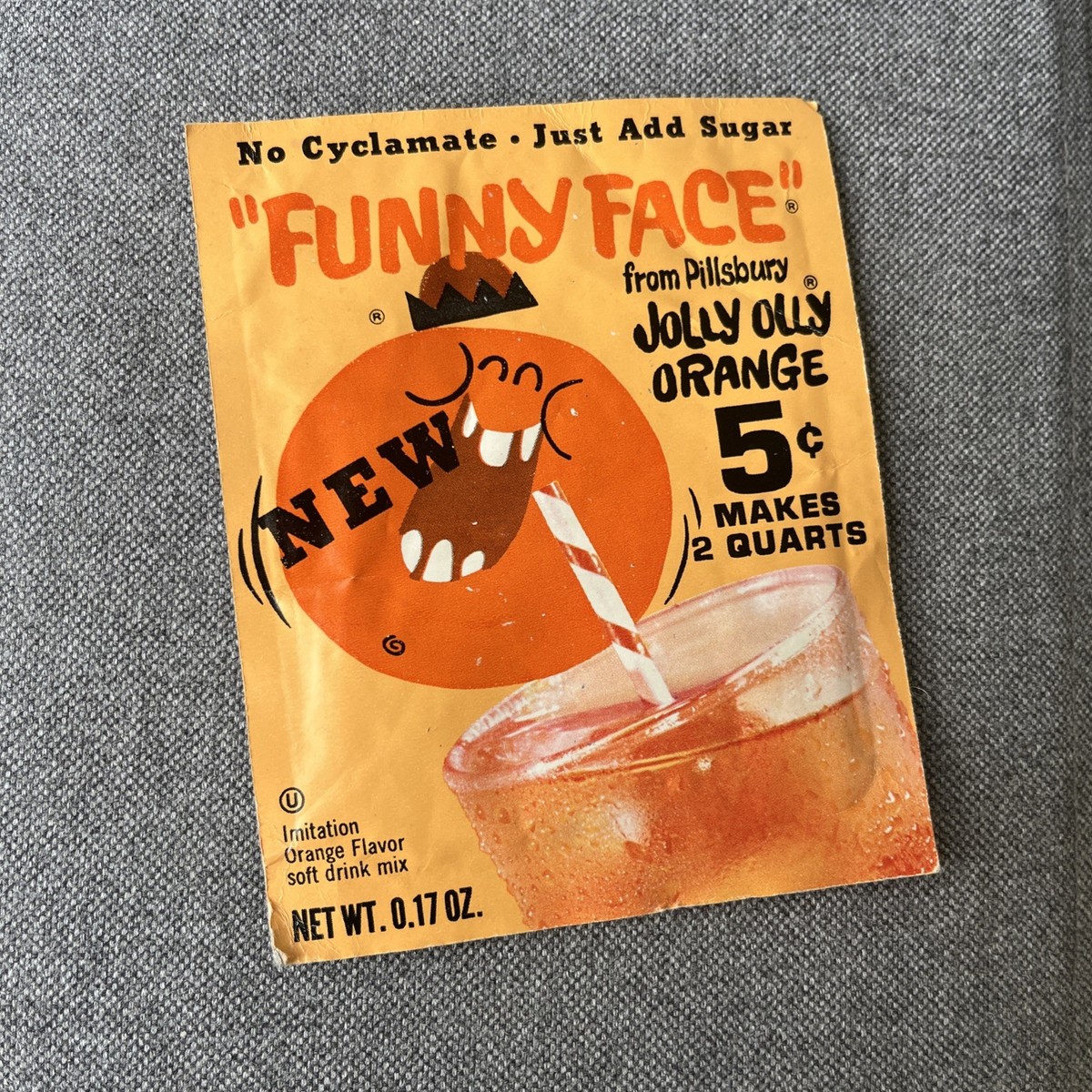 Vintage Pillsbury Funny Face Jolly Olly Orange Pack NOS Full