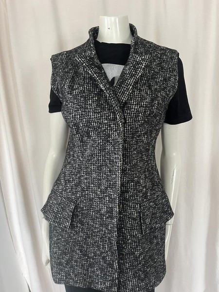 Women Karen Millen Vest Grey Wool 38 / M / 46 #9R88