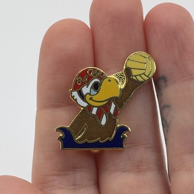 1984 Los Angeles Olympics Sam The Eagle Water Polo Event Lapel Hat Pin