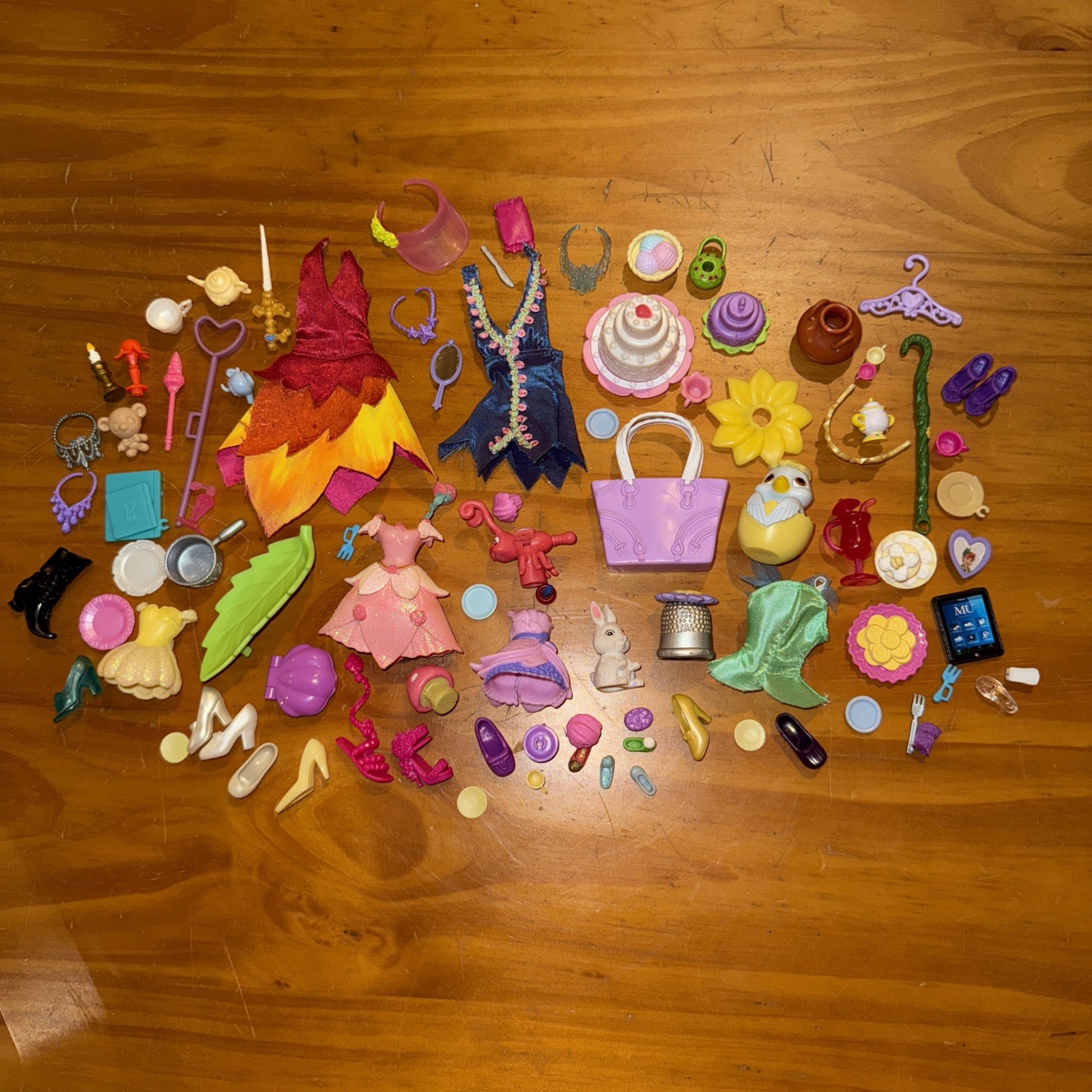 Bulk Random Mix of Doll Accessories Lot Shoes Purse Dress Kitchen